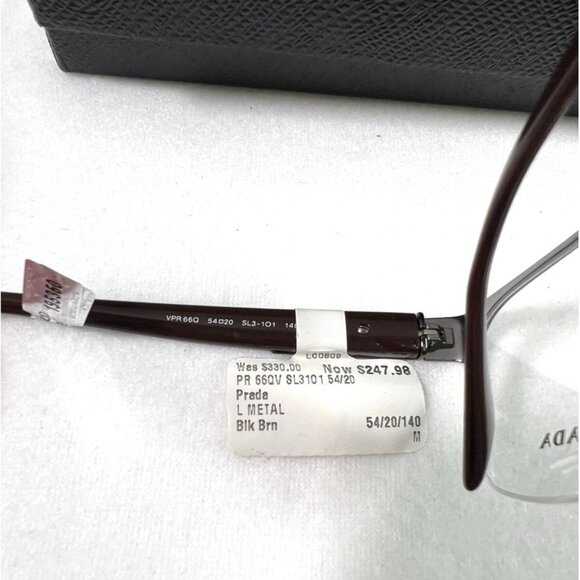 Prada Eyeglasses Mens Metal Semi Rimless Frame 54-20-140 VPR 660 Italy - Picture 3 of 5